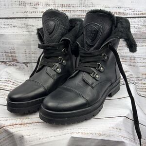 Pajar Alora Boots Waterproof Leather Mid Calf Lace Up Black Size 9-9.5US 40EU